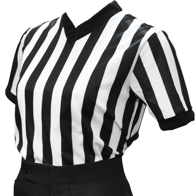 Smitty v-neck basketball referee shirt (black/white)