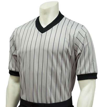Smitty v-neck referee shirt (grey pinstripe)