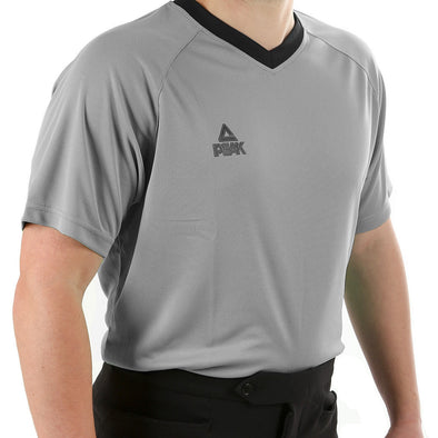 PEAK mesh v-neck basketball referee shirt (grey)