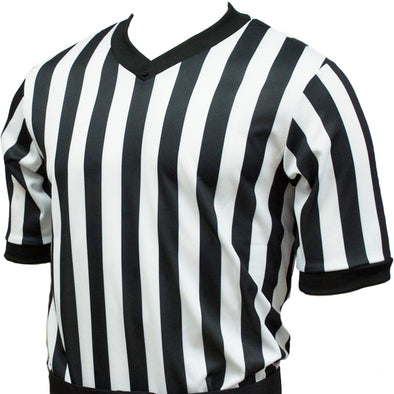 Smitty v-neck basketball referee shirt (black/white)