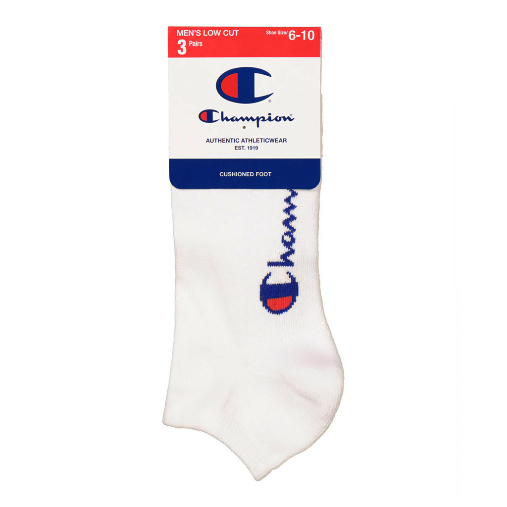 3pk Champion Script socks low cut
