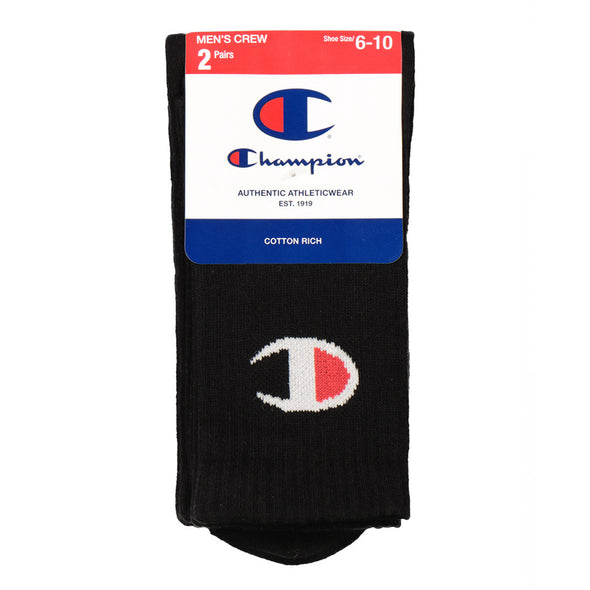 2pk Champion C Logo cushion socks (crew)