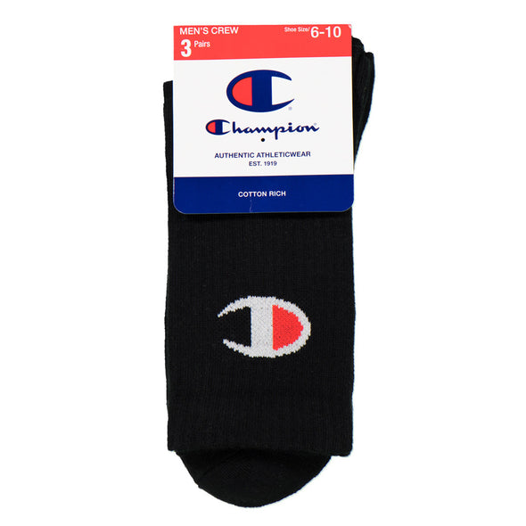 3pk Champion C Logo socks (crew)